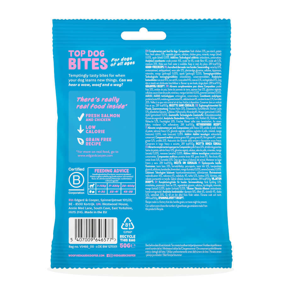 50 g Edgard & Cooper Bocaditos Mini de Salm&oacute;n y Pollo para perros, , large Imagen numero 7